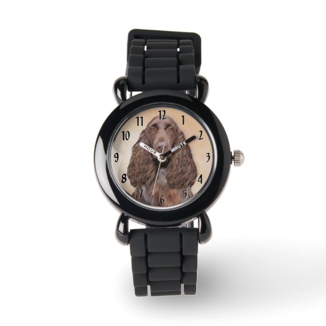 Veldspaniel schilderen - Kute Original Dog Art Horloge (Voorkant)
