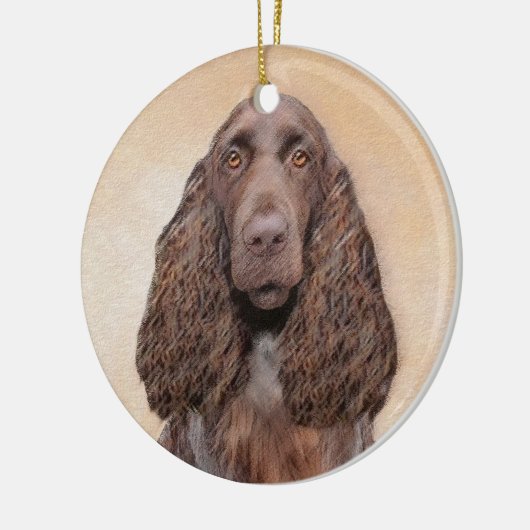 Veldspaniel schilderen - Kute Original Dog Art Keramisch Ornament (Links)