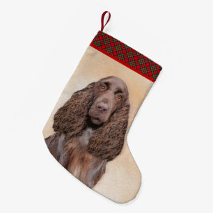 Veldspaniel schilderen - Kute Original Dog Art Kleine Kerstsok