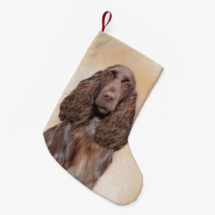 Veldspaniel schilderen - Kute Original Dog Art Kleine Kerstsok
