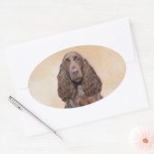 Veldspaniel schilderen - Kute Original Dog Art Ovale Sticker (Envelop)