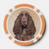 Veldspaniel schilderen - Kute Original Dog Art Poker Chips (Achterkant)