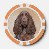 Veldspaniel schilderen - Kute Original Dog Art Poker Chips (Voorkant)