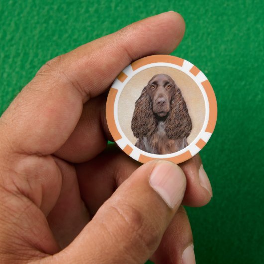 Veldspaniel schilderen - Kute Original Dog Art Poker Chips (Hand)