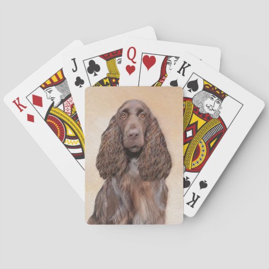 Veldspaniel schilderen - Kute Original Dog Art Pokerkaarten (Achterkant)