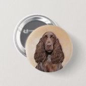 Veldspaniel schilderen - Kute Original Dog Art Ronde Button 5,7 Cm (Voorkant /achterkant)