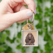 Veldspaniel schilderen - Kute Original Dog Art Sleutelhanger (Hand)