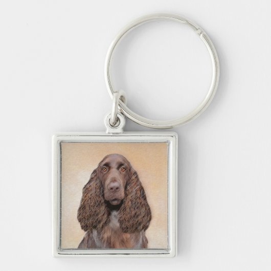 Veldspaniel schilderen - Kute Original Dog Art Sleutelhanger (Voorkant)