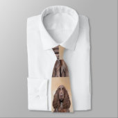 Veldspaniel schilderen - Kute Original Dog Art Stropdas (Gebonden)