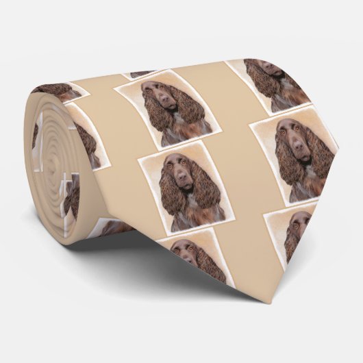 Veldspaniel schilderen - Kute Original Dog Art Stropdas (Opgerold)
