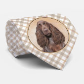 Veldspaniel schilderen - Kute Original Dog Art Stropdas (Opgerold)