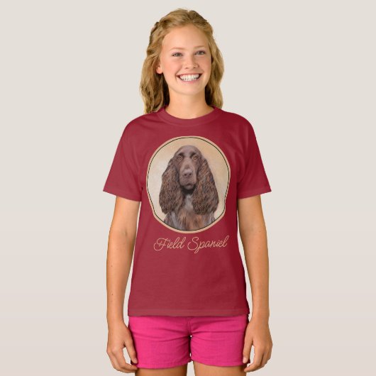 Veldspaniel schilderen - Kute Original Dog Art T-S T-shirt (Voorkant volledig)