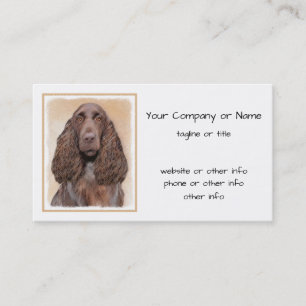 Veldspaniel schilderen - Kute Original Dog Art Visitekaartje