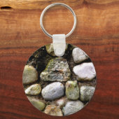 Veldsteen, stenen, gedecoreerde steen, rustieke st sleutelhanger (Voorkant)