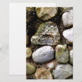 Veldsteen, stenen, gesteente, gestormde steen, roe briefpapier (Voorkant / Achterkant)