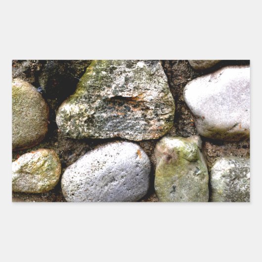 Veldsteen, stenen, gesteente, gestormde steen, roe rechthoekige sticker (Voorkant)