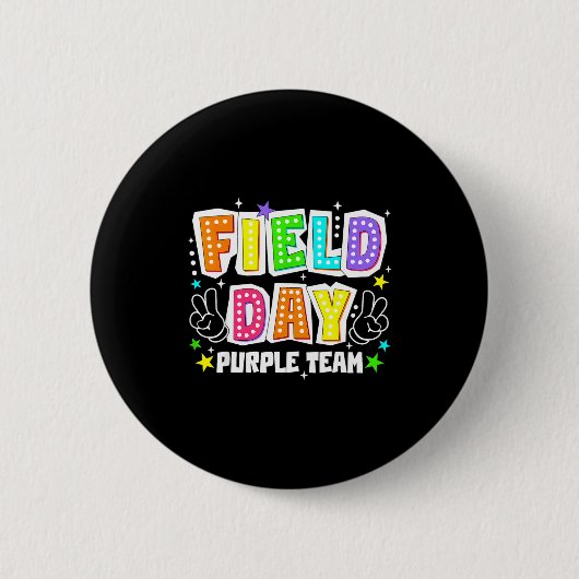 Veldteam paars retro competitie vrede mannen ronde button 5,7 cm (Voorkant)
