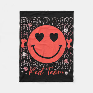 Veldteam Rode Team Lachend Gezicht Veldspelen Kind Fleece Deken