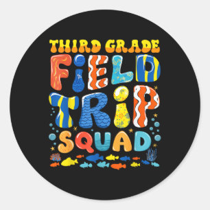 Veldtocht Squad Fish Aquarium 3e klas leraar S Ronde Sticker