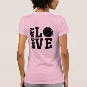Veldtoppen, kruiperige ockey sticks Love T-shirt
