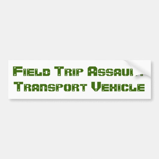 Veldtrappenvoertuig Bumpersticker (Voorkant)