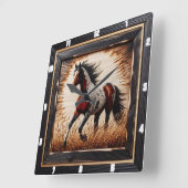 Veldverf: Rustiek Hout Custom Vierkante Klok (Hoek)