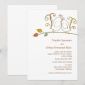 Veldvogels op trouwe huwelijksuitnodigingen kaart (Voorkant / Achterkant)