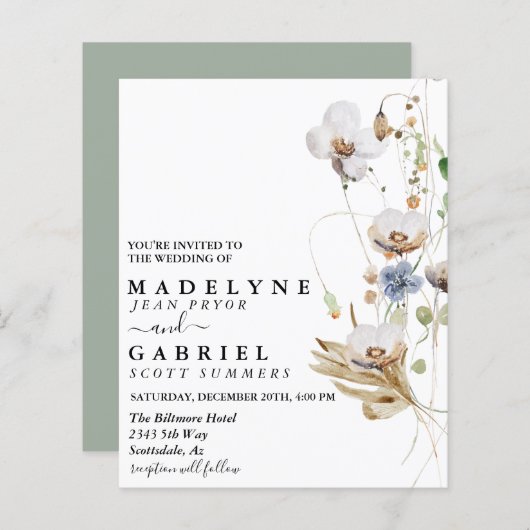 Veldvrije bloem Waterverf (Voorkant / Achterkant)