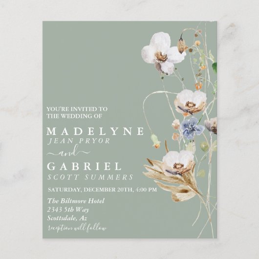 Veldvrije bloem Waterverf (Voorkant)