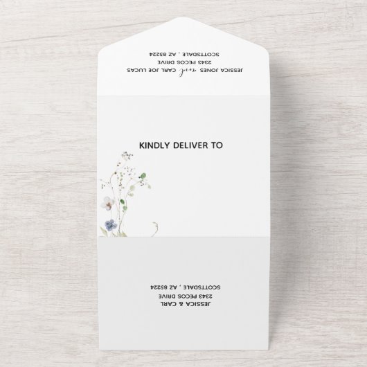 Veldvrije ventilatorWaterverf All In One Uitnodiging (Buitenkant)