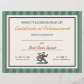 Veldwerk vrijgezellenfeest prestatiecertificaat (Voorkant)