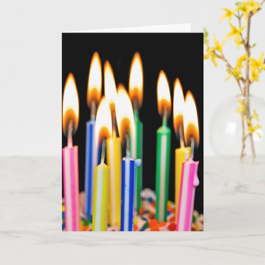 Vele Birthday Candles Kaart (Gele Bloem)