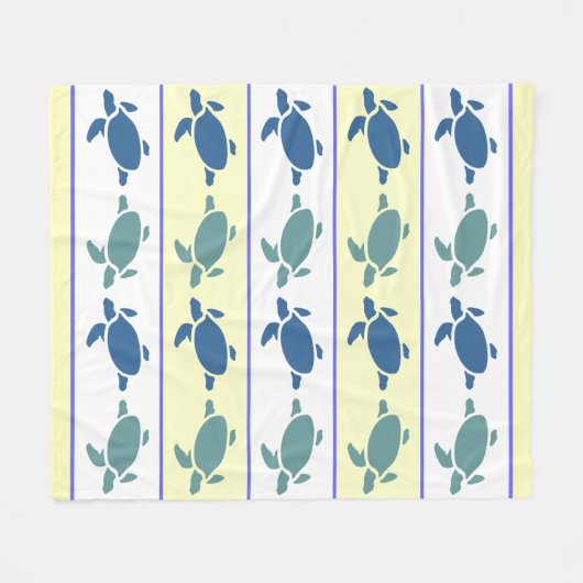 Vele blauwe schildpadden met schroefdraad fleece deken (Voorkant (Horizontaal))