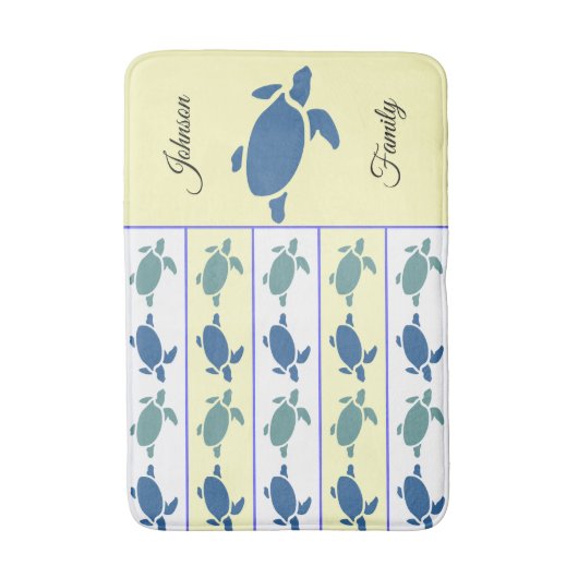 Vele blauwe schildpadden om het even welke familie badmat (Voorkant Verticaal)