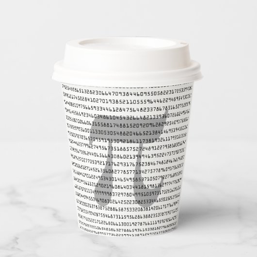 Vele Cijfers van de wiskundige Constante van Pi Papieren Bekers (Voorkant)