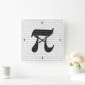 Vele Cijfers van de wiskundige Constante van Pi Vierkante Klok (Huis)