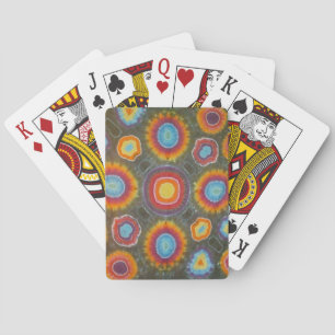 Vele cirkels met kleurstoffietsen pokerkaarten