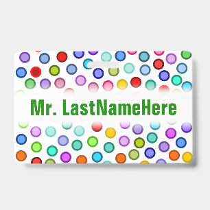 Vele Colorful Circles + de NaamBadge van de Naam v Badge