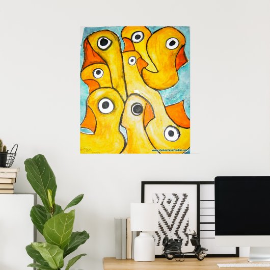 Vele eenden poster (Thuiskantoor)