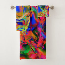 Vele gekromde vierkantjes met kleurrijke 'borstels bad handdoek