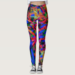 Vele gekromde vierkantjes met kleurrijke 'borstels leggings