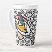 Vele gezichten (optische illusie) latte mok (Linkerhoek)