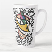 Vele gezichten (optische illusie) latte mok (Rechts)