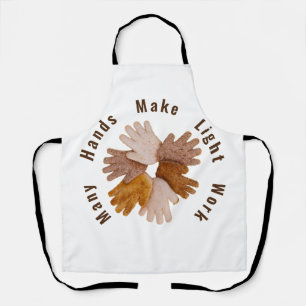 Vele handen maken licht werk geroosterde handen po schort