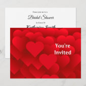 Vele harten Bridal Shower Uitnodiging (Voorkant / Achterkant)