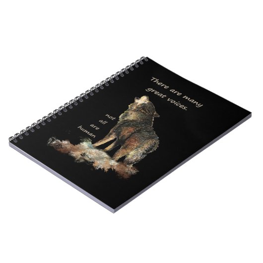 Vele Inspirerend Wolf Quote met grote stemmen Notitieboek (Linkerzijde)