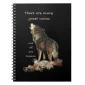 Vele Inspirerend Wolf Quote met grote stemmen Notitieboek (Voorkant)