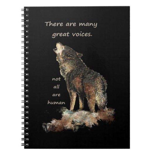 Vele Inspirerend Wolf Quote met grote stemmen Notitieboek (Voorkant)