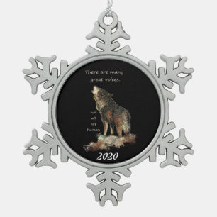 Vele Inspirerend Wolf Quote met grote stemmen Tin Sneeuwvlok Ornament