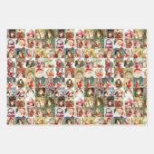 Vele kerstman inpakpapier vel (Voorkant 2)